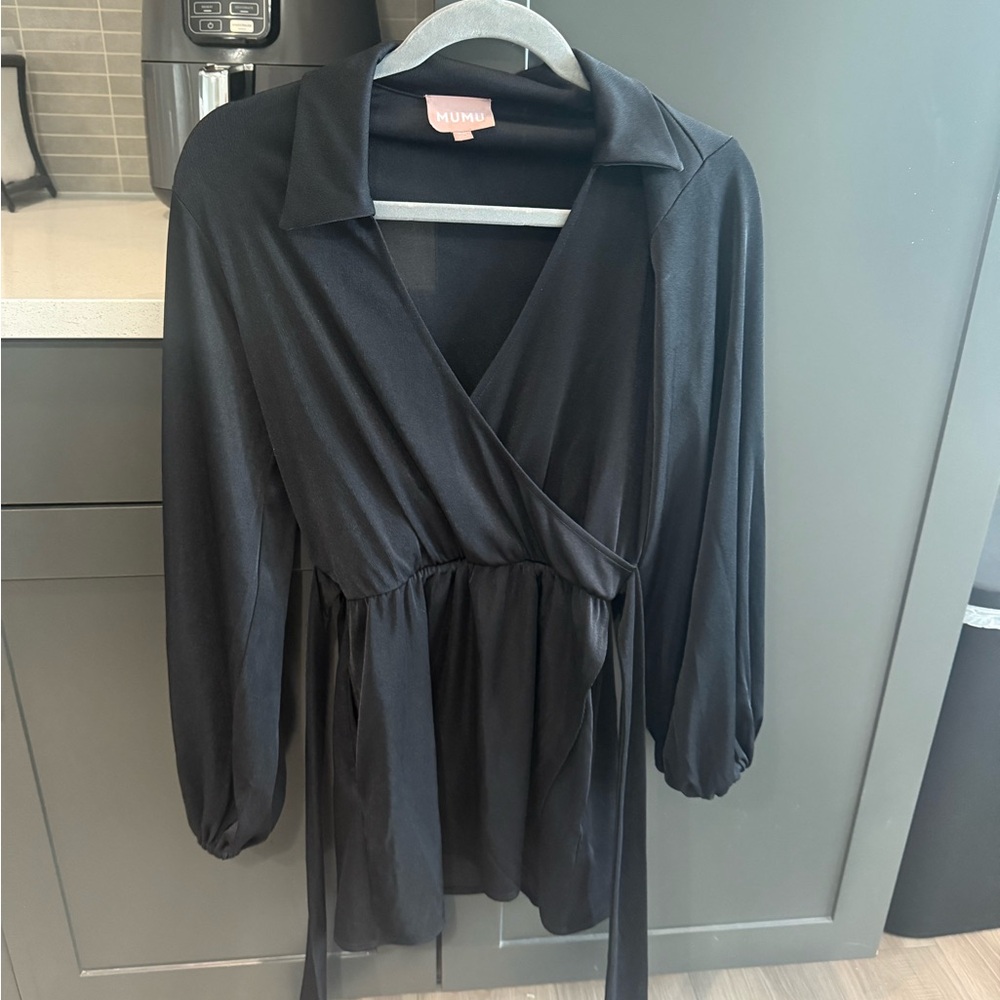 Show Me Your MuMu Black Collared Dress - Picture 2 of 4